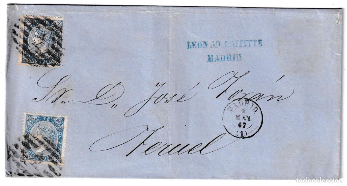 Sellos: 1867. Envuelta de Madrid a Teruel