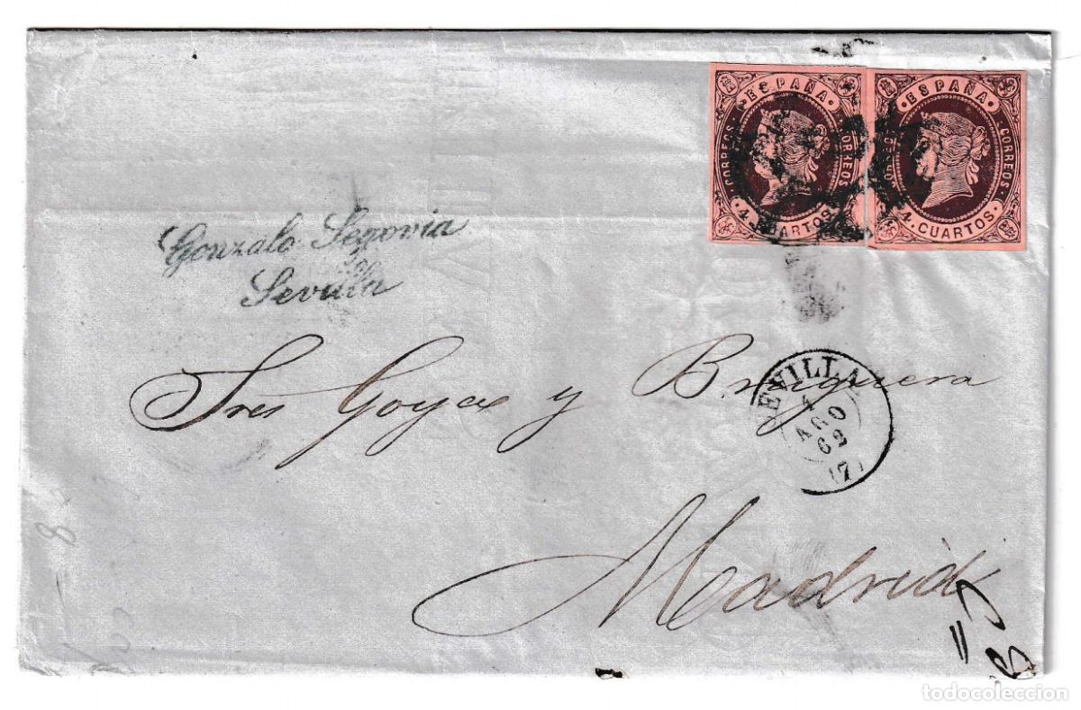 Sellos: 1862. Envuelta de Sevilla a Madrid