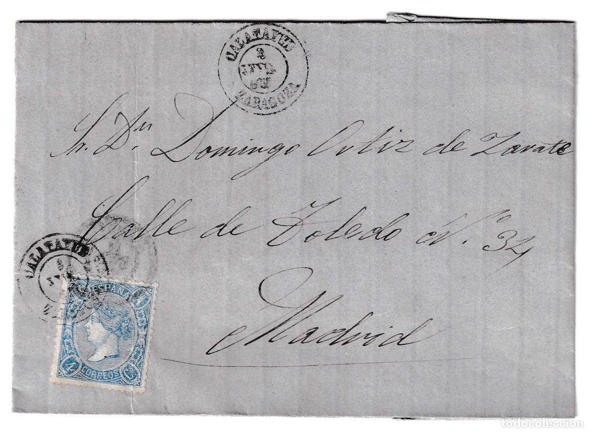 Sellos: 1865. Envuelta de Calatayud a Madrid
