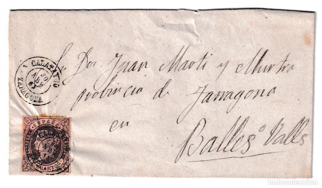 Sellos: 1863. Envuelta de Calatayud a Valls