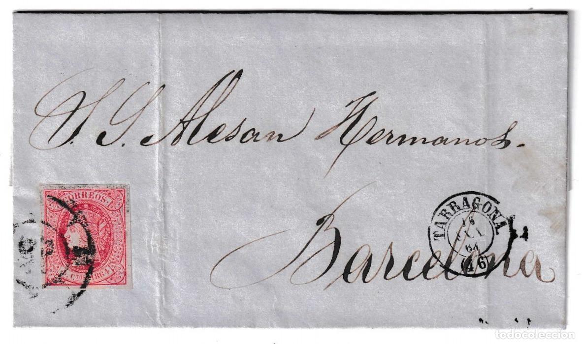Sellos: 1864. Carta de Tarragona a Barcelona