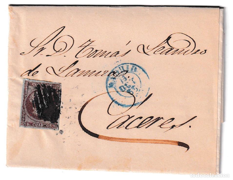 Sellos: 1855. Carta de Madrid a C&aacute;ceres