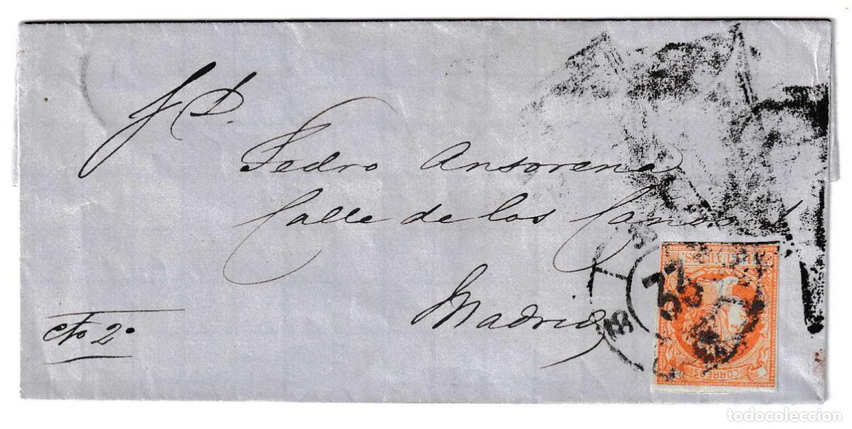 Sellos: 1862. Envuelta de Logro&ntilde;o a Madrid