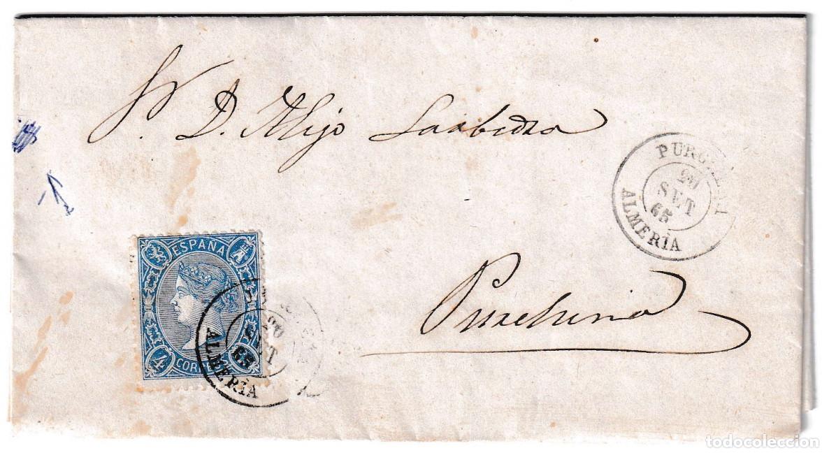 Sellos: 1865. Carta de Somont&iacute;n a Purchena