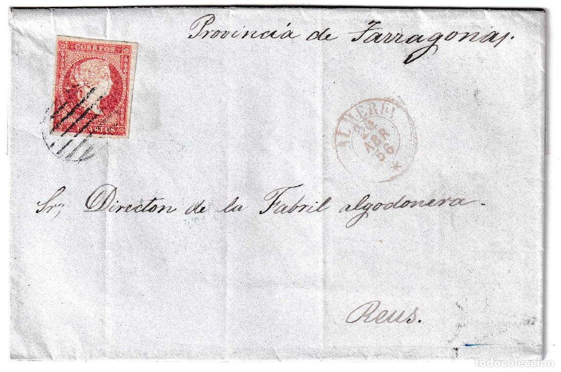 Sellos: 1856. Carta de Almer&iacute;a a Reus