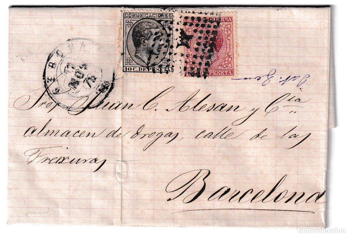 Sellos: 1878. Carta de Gerona a Barcelona