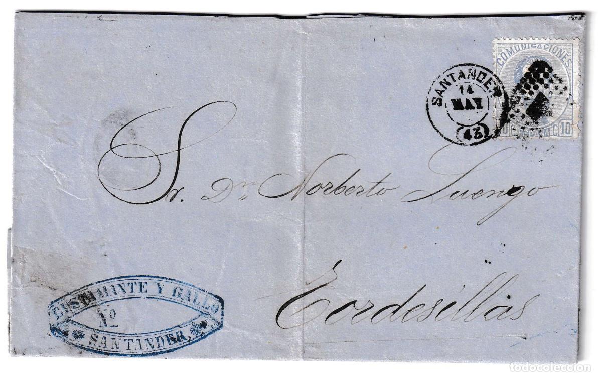Sellos: 1873. Carta de Santander a Tordesillas II