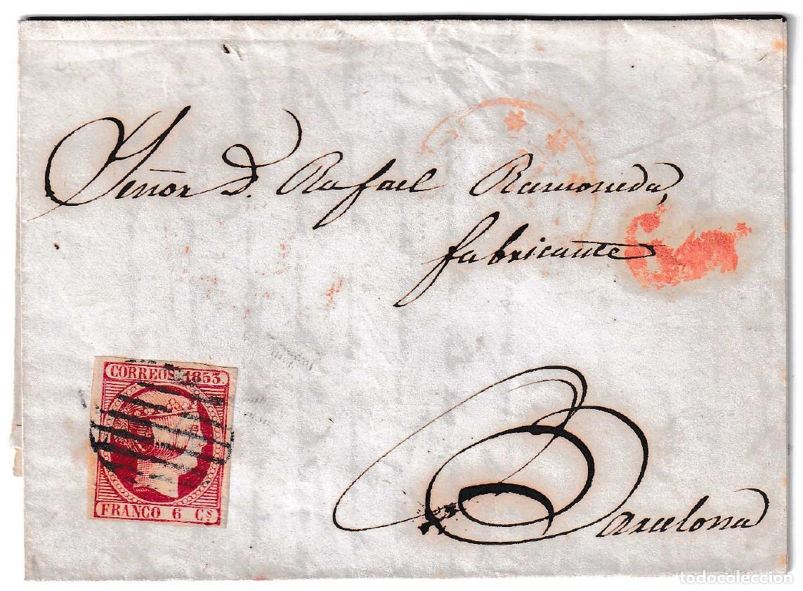 Sellos: 1853. Carta de Burgos a Barcelona