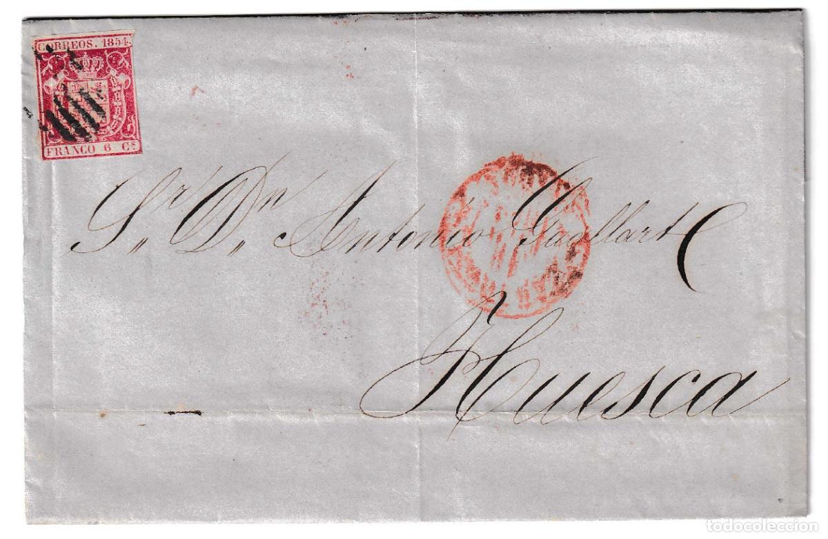 Sellos: 1854. Carta de Zaragoza a Huesca