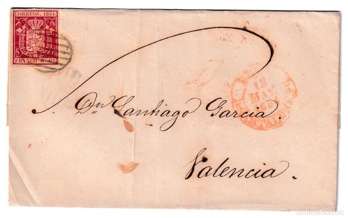 Sellos: 1854. Envuelta de Reus a Valencia