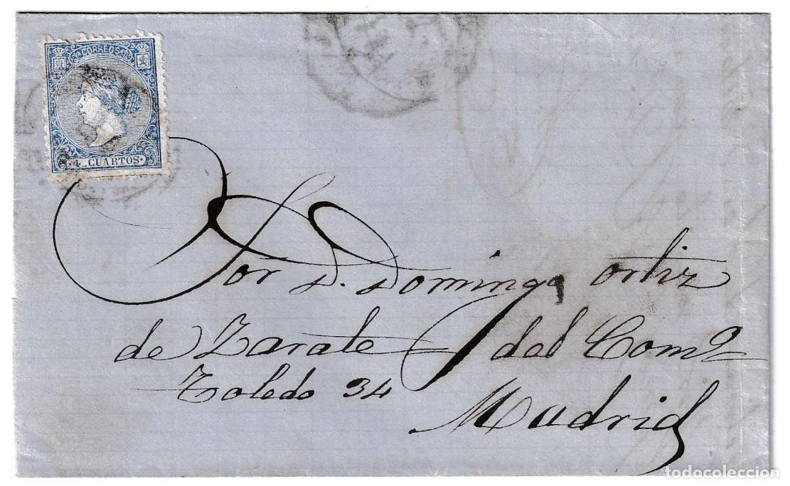 Sellos: 1866. Carta de Villarrobledo a Madrid