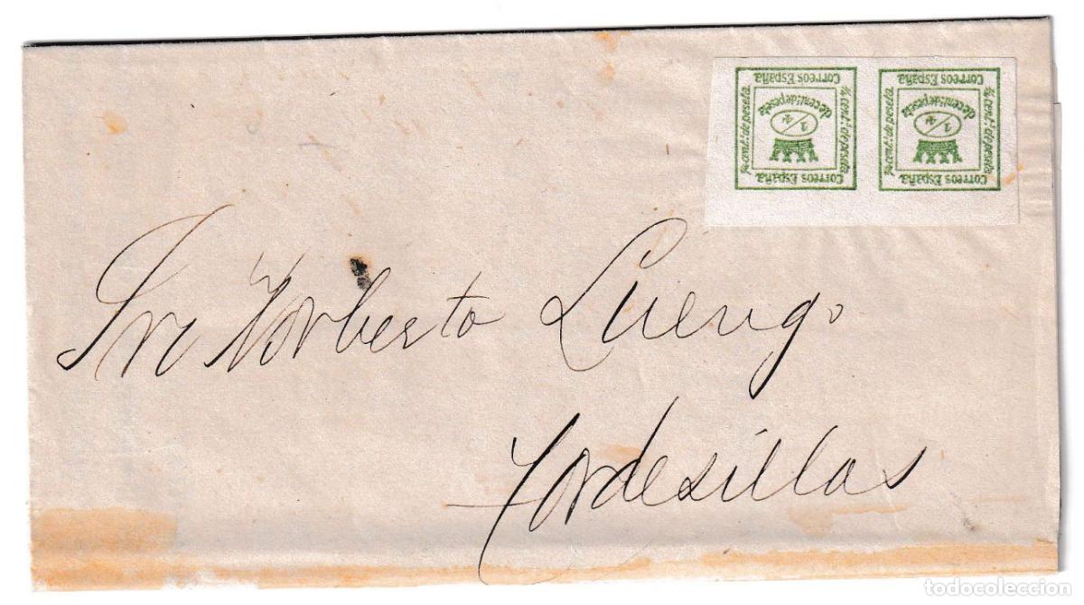 Sellos: 1876. Carta impresa de Santander a Tordesillas II
