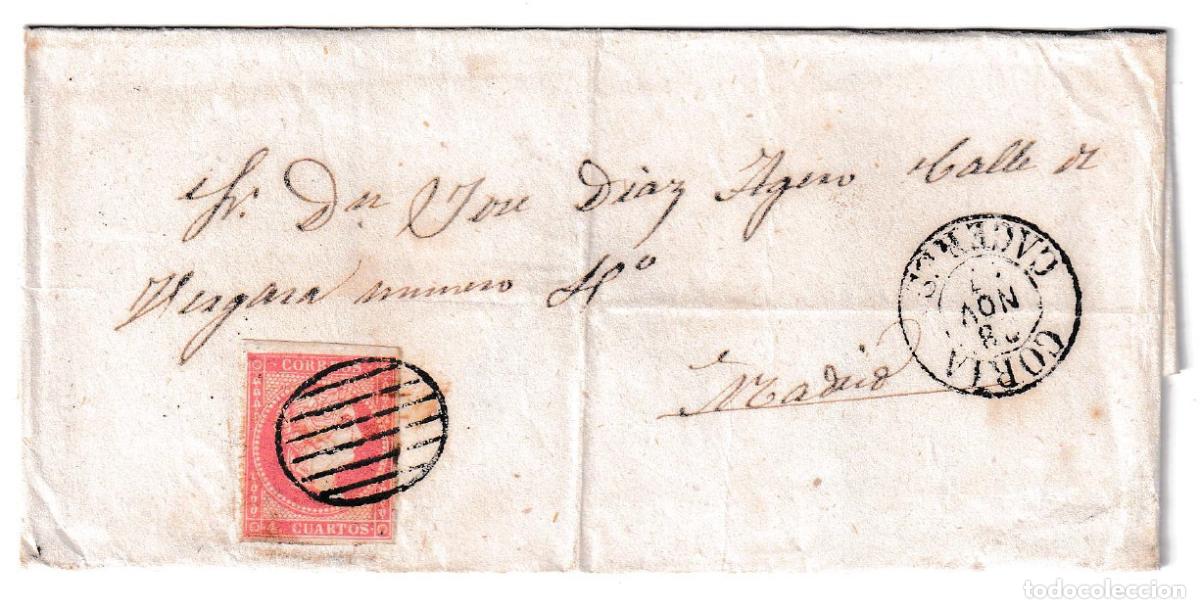 Sellos: 1857. Envuelta de Coria a Madrid