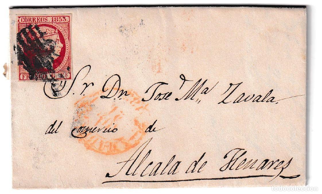Sellos: 1853. Carta de Madrid a Alcal&aacute; de Henares