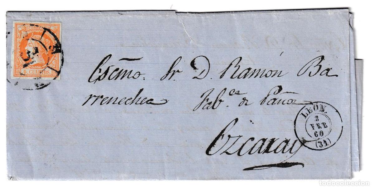 Sellos: 1860. Carta de Le&oacute;n a Ezcaray