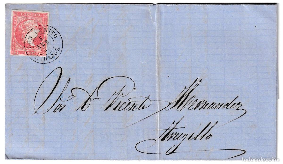 Sellos: 1859. Carta de Don Benito a Trujillo