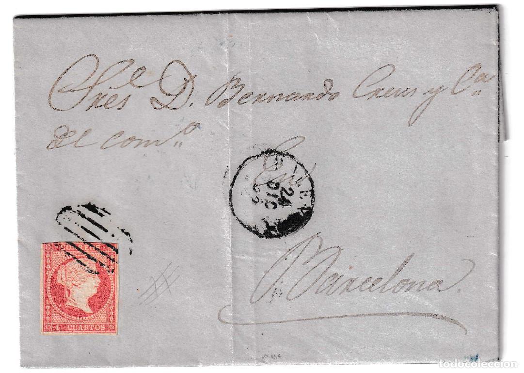 Sellos: 1856. Carta de Palma a Barcelona