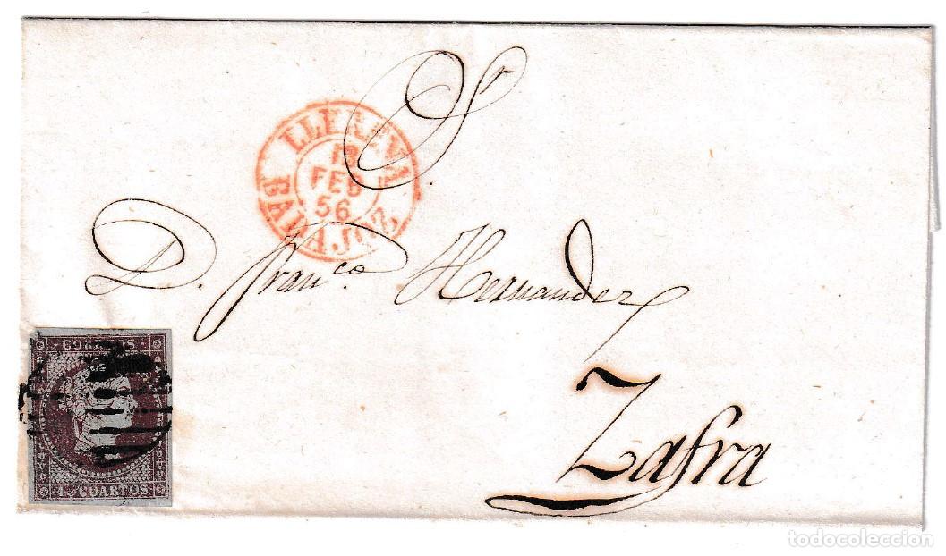Sellos: 1856. Envuelta de Llerena a Zafra