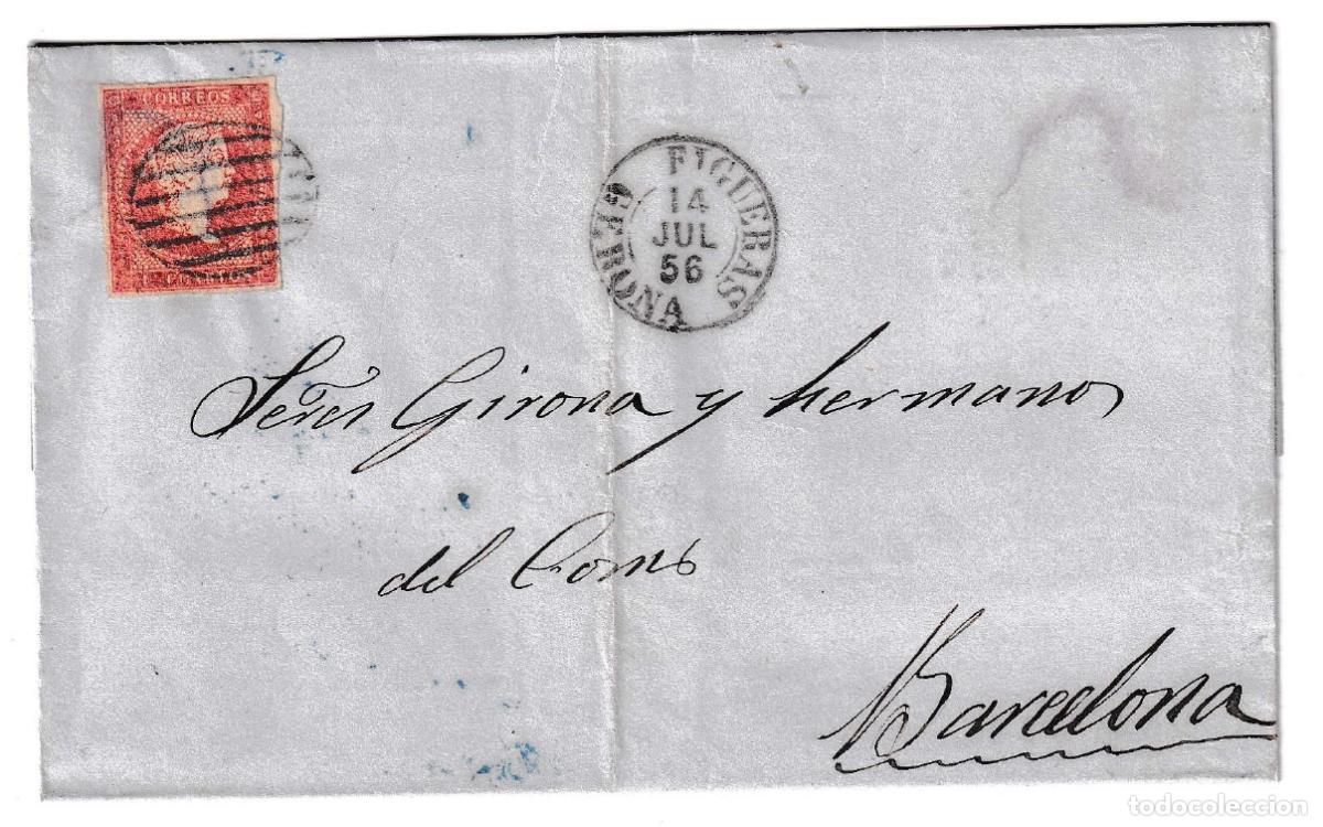Sellos: 1856. Envuelta de Figueras a Barcelona I