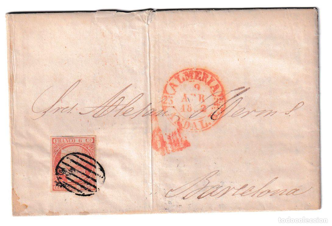 Sellos: 1852. Carta de Almer&iacute;a a Barcelona III