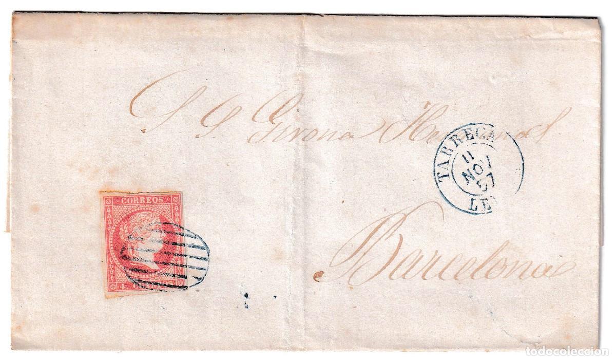 Sellos: 1857. Envuelta de T&aacute;rrega a Barcelona
