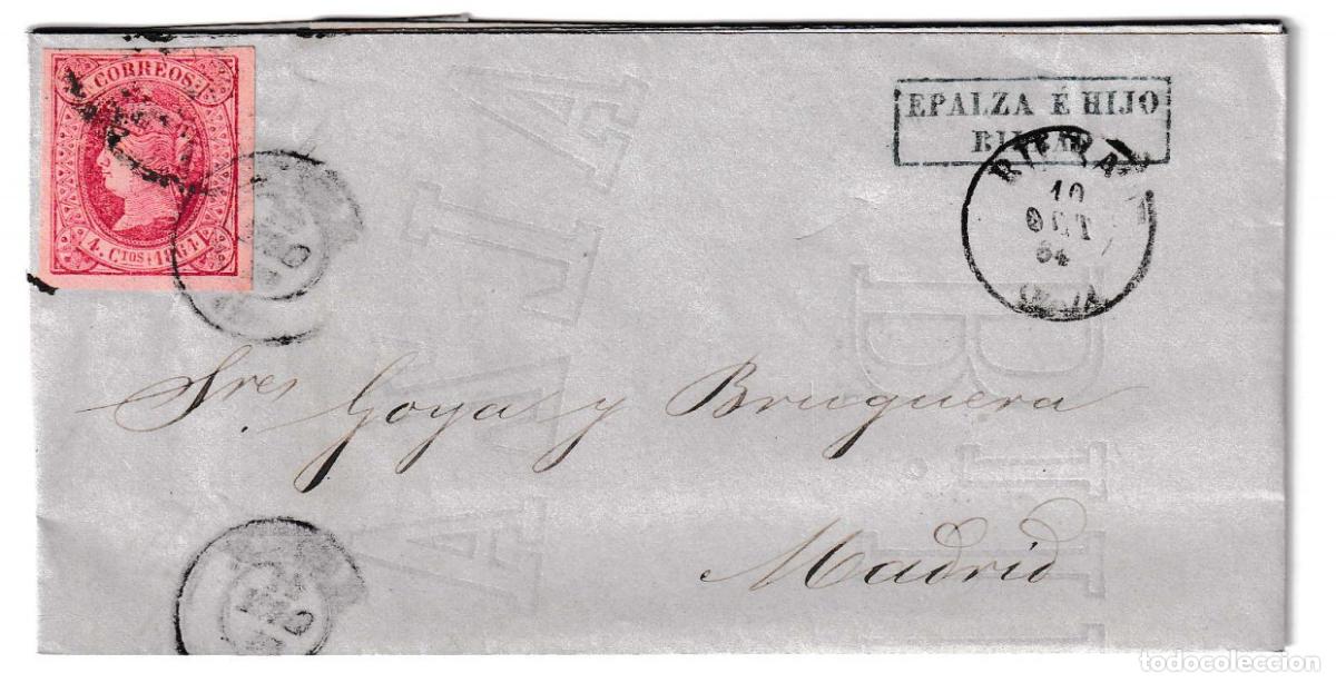Sellos: 1864. Carta de Bilbao a Madrid II