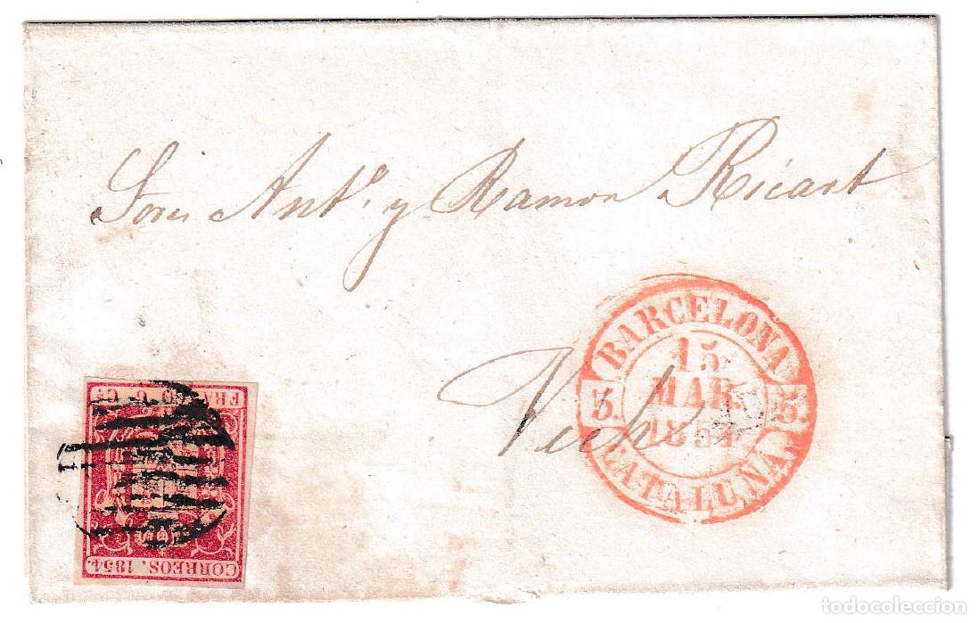 Sellos: 1854. Envuelta de Barcelona a Vich