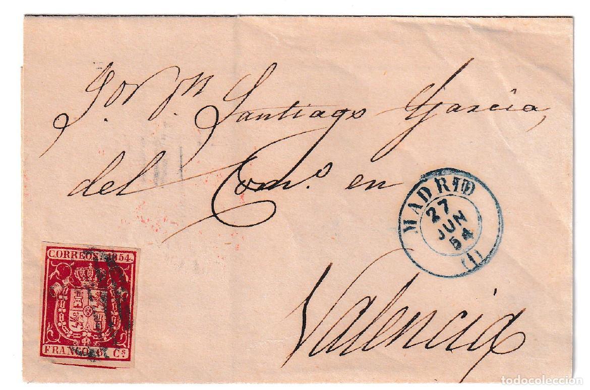 Sellos: 1854. Envuelta de Madrid a Valencia