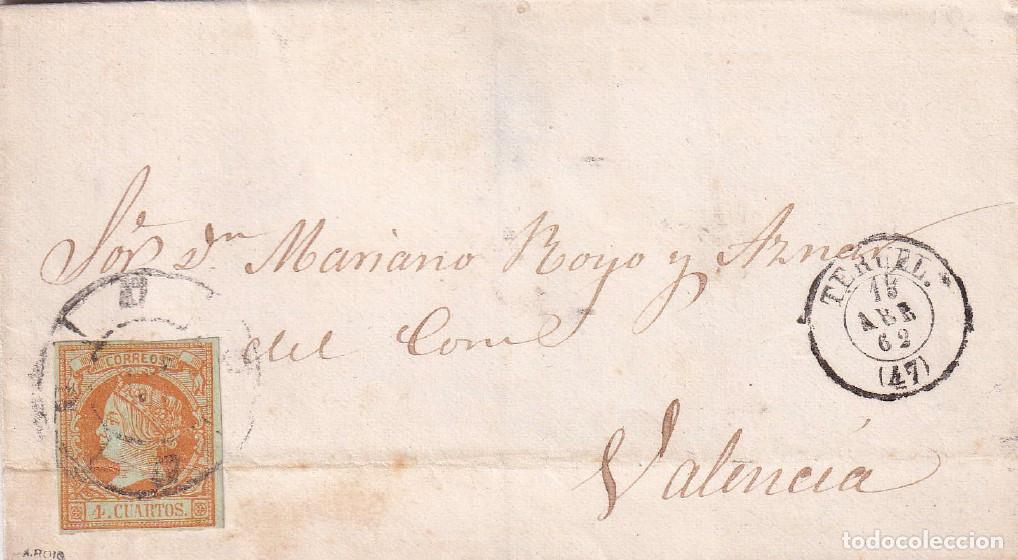 Sellos: 1862. Carta de Teruel a Valencia