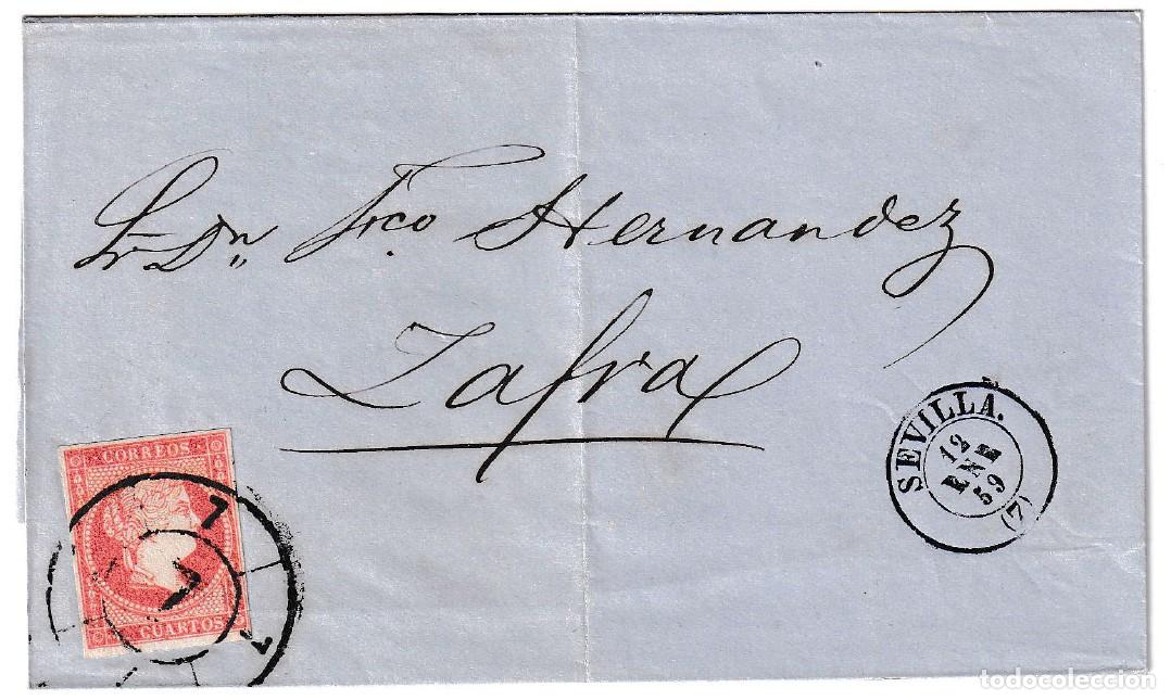 Sellos: 1859. Envuelta de Sevilla a Zafra