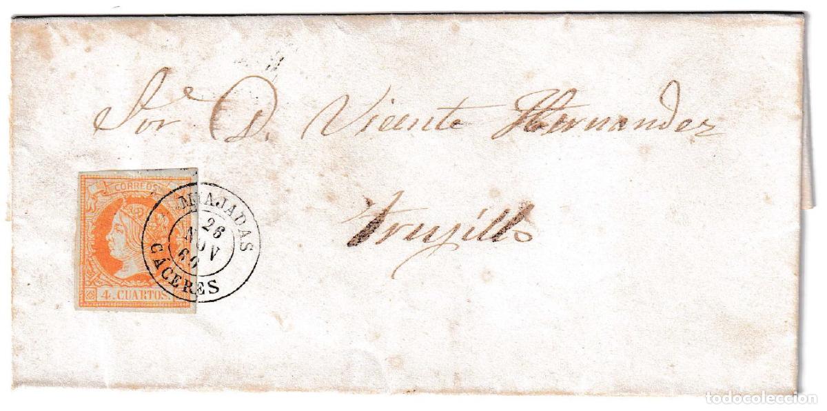 Sellos: 1860. Envuelta de Miajadas a Trujillo