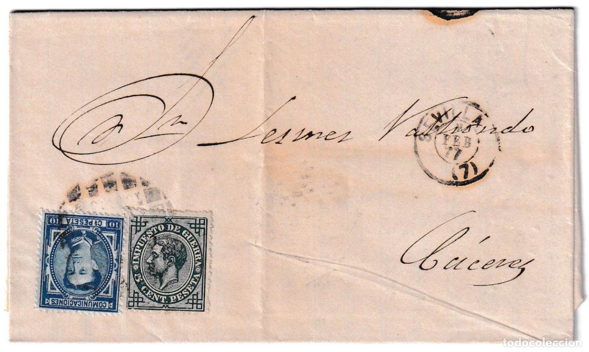 Sellos: 1877. Carta de Sevilla a C&aacute;ceres