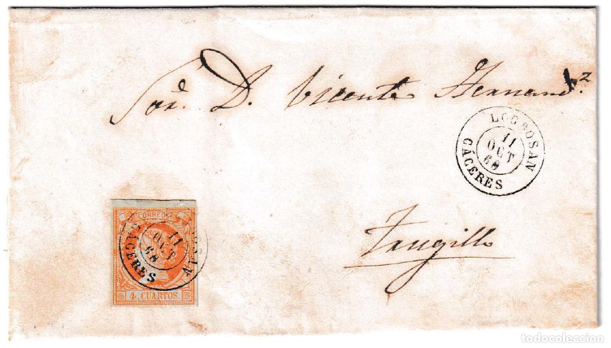 Sellos: 1860. Envuelta de Logrosan a Trujillo