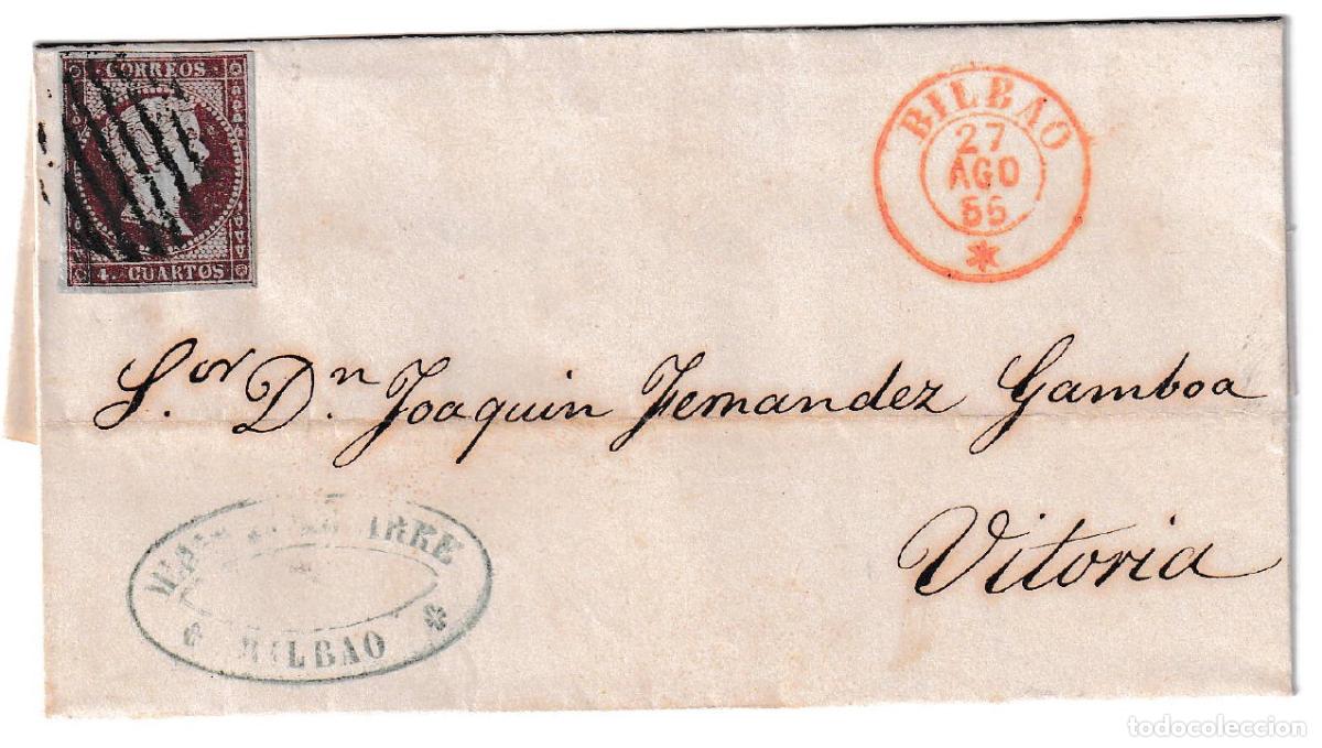 Sellos: 1855. Carta de Bilbao a Vitoria
