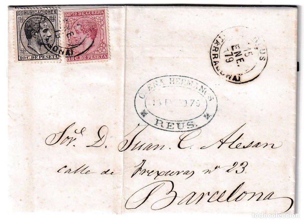 Sellos: 1879. Carta de Reus a Barcelona