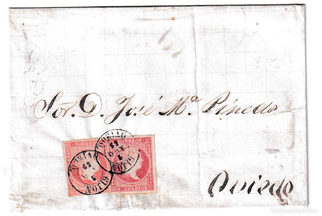 Sellos: 1859. Envuelta de Gij&oacute;n a Oviedo