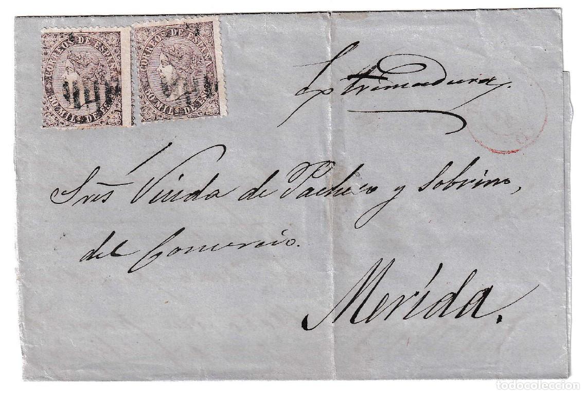 Sellos: 1868. Carta de Madrid a M&eacute;rida