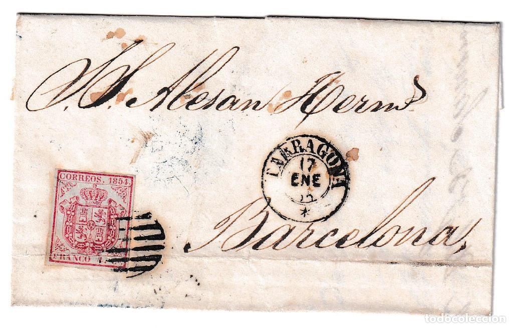 Sellos: 1855. Carta de Tarragona a Barcelona
