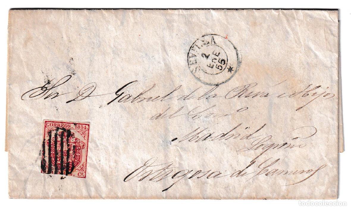 Sellos: 1855. Carta de Sevilla a Ortigosa de Cameros