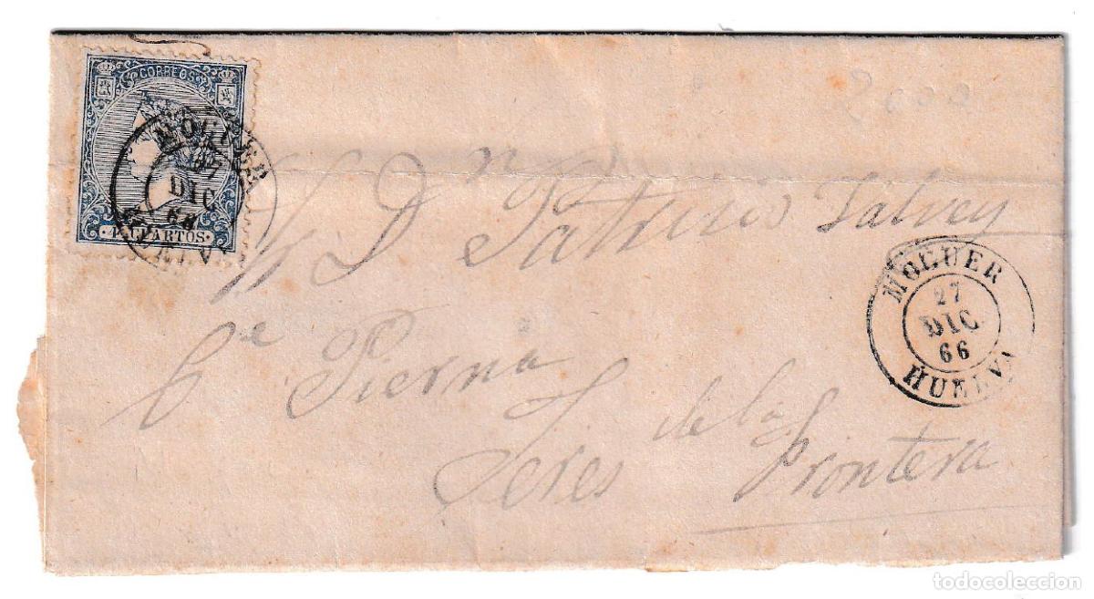 Sellos: 1866. Carta de Moguer a Jerez de la Frontera