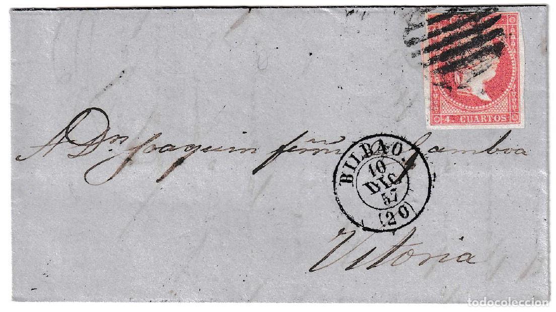 Sellos: 1857. Carta de Bilbao a Vitoria