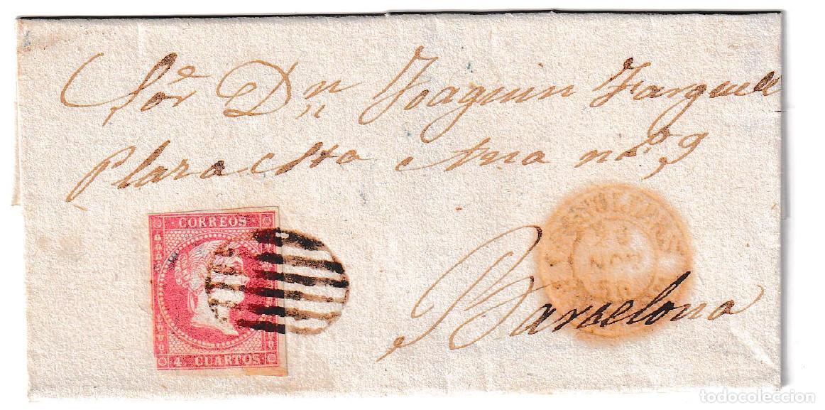 Sellos: 1856. Envuelta de Granollers a Barcelona