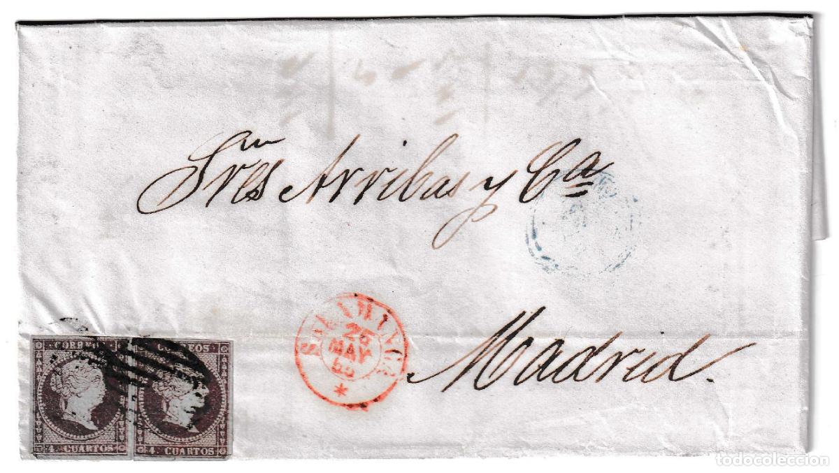 Sellos: 1855. Envuelta de Salamanca a Madrid