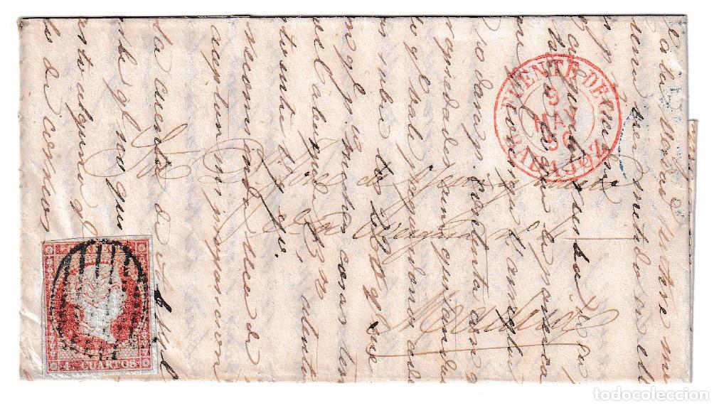 Sellos: 1856. Carta de Fuente de Cantos a Madrid