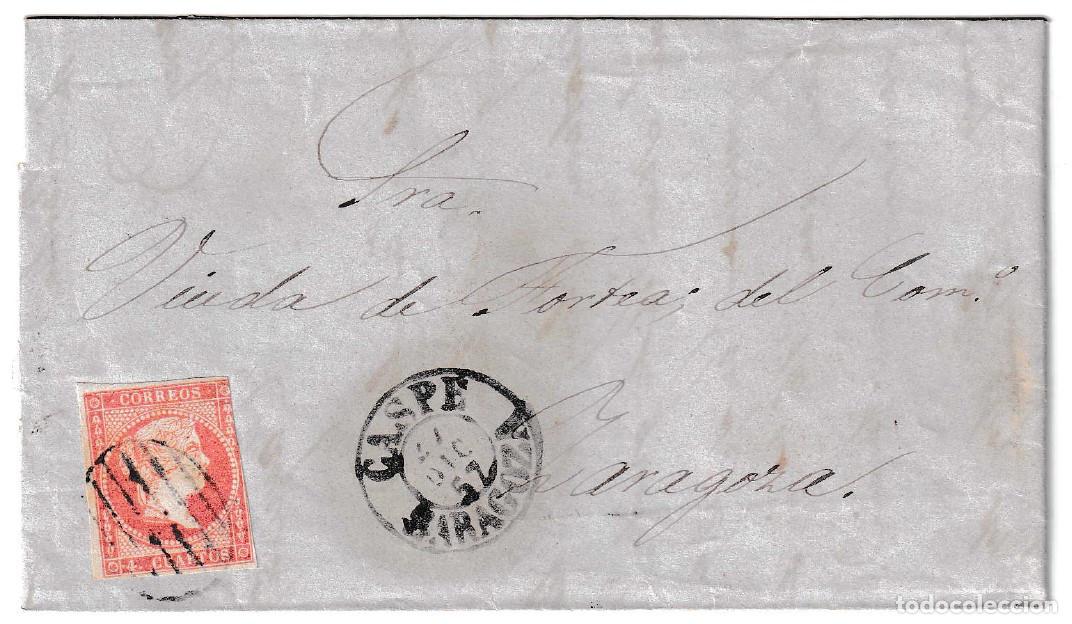 Sellos: 1857. Carta de Caspe a Zaragoza