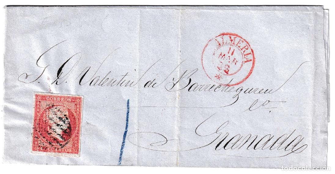 Sellos: 1858. Envuelta de Almer&iacute;a a Granada