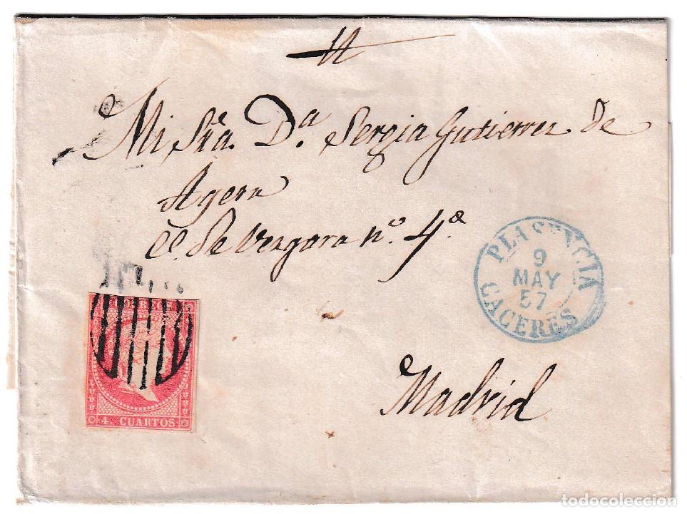 Sellos: 1857. Envuelta de Plasencia a Madrid