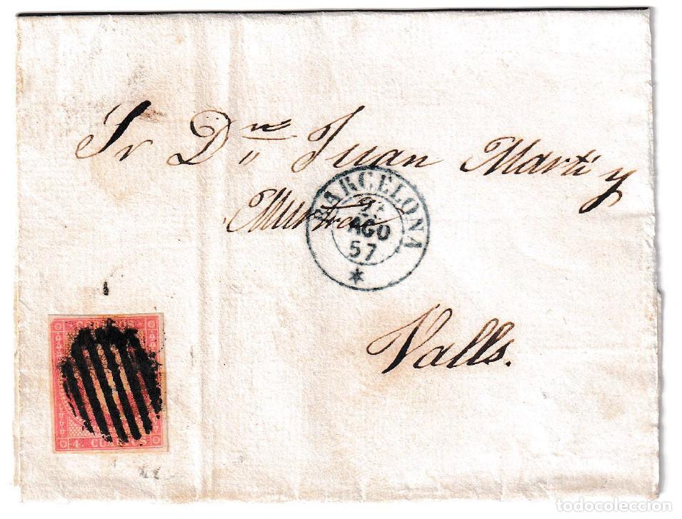 Sellos: 1857. Envuelta de Barcelona a Valls