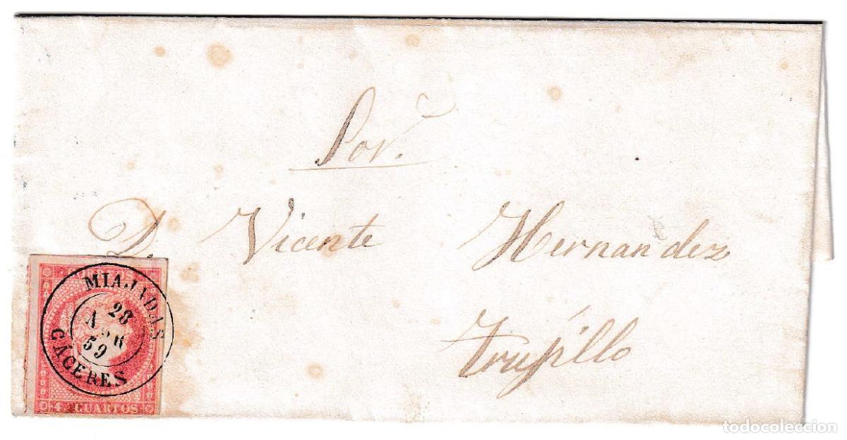 Sellos: 1859. Envuelta de Miajadas a Trujillo