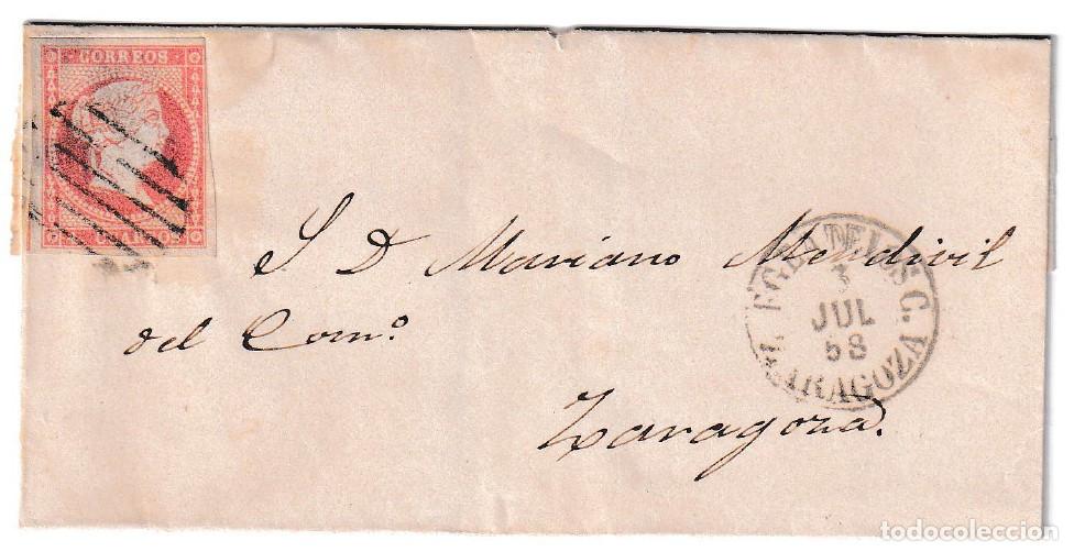 Sellos: 1858. Envuelta de Egea de los Caballeros a Zaragoza